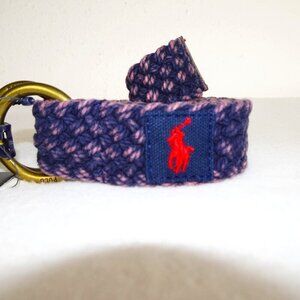 Polo Ralph Lauren Belt Men's Size S Navy Blue Webbed Adjustable O Ring Preppy